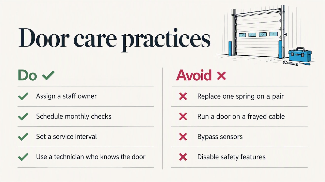 Our perspective: treat doors like equipment, not like walls — overview diagram