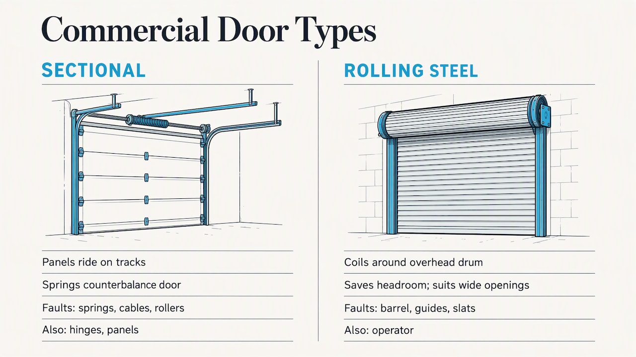 What counts as a commercial overhead door — overview diagram